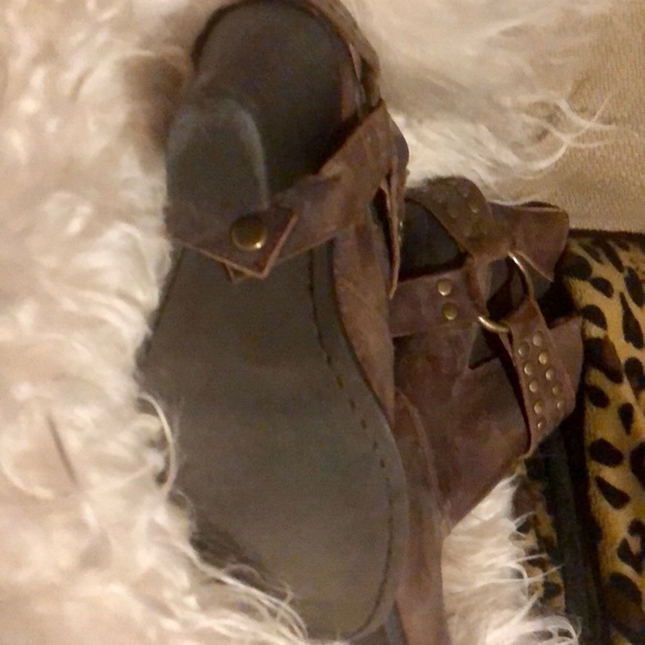 Jeffrey Campbell distressed biker brown bootie - Picture 4 of 5